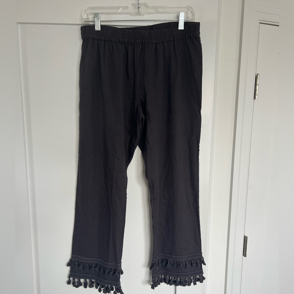Linen Fringe Pants